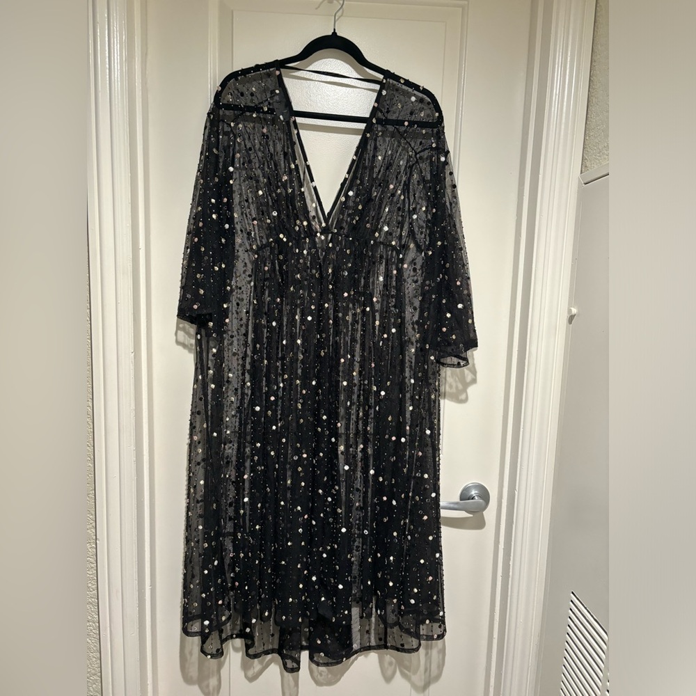 By Anthropologie beaded sheer kaftan